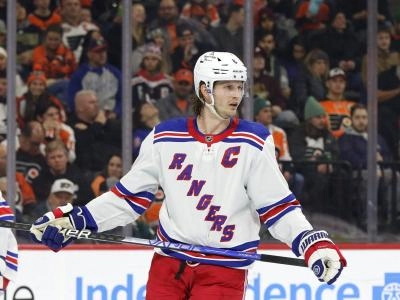 Jacob Trouba in action with the New York Rangers.