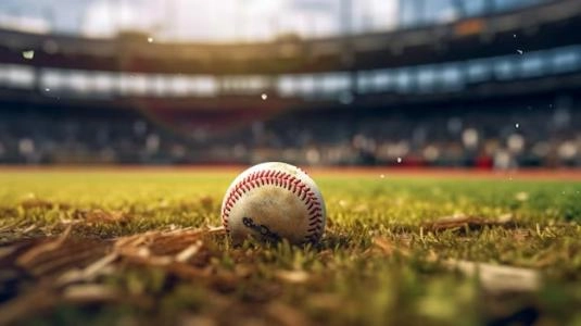 Baseball on field