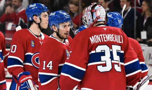 Juraj Slafkovsky, Nick Suzuki, Samuel Montembeault