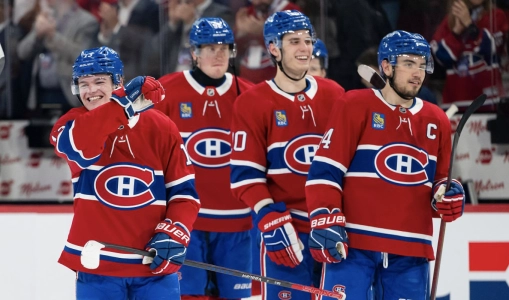 Cole Caufield, Patrik Laine, Juraj Slafkovsky, Nick Suzuki