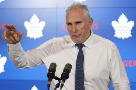 Dec 2, 2024; Toronto, Ontario, CAN; Toronto Maple Leafs head coach Craig Berube talks to the media during a press conference after a win over the Chicago Blackhawks at Scotiabank Arena. Mandatory Credit: John E. Sokolowski-Imagn Images