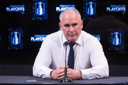 Apr 26, 2025; Ottawa, Ontario, CAN; Toronto Maple Leafs head coach Craig Berube speaks to the media following their loss against the Ottawa Senators in game four of the first round of the 2025 Stanley Cup Playoffs at Canadian Tire Centre. Mandatory Credit: Marc DesRosiers-Imagn Images