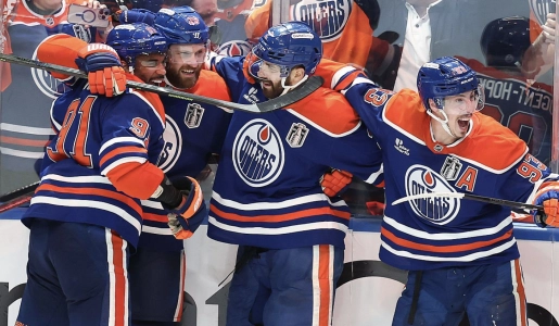 Evander Kane, Leon Draisaitl, Evan Bouchard, Ryan Nugent Hopkins