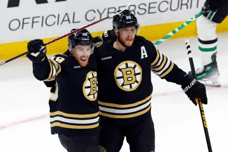 Matt Grzelcyk and David Pastrnak