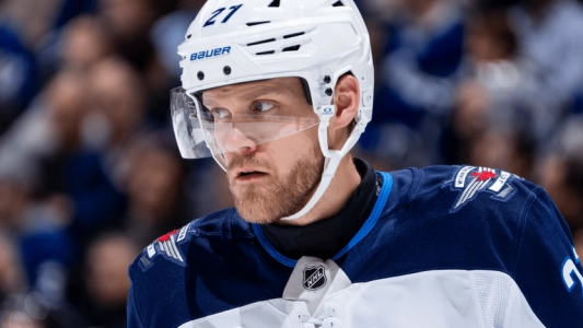 Winnipeg Jets' Nikolaj Ehlers looks on during a game