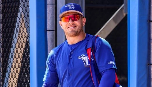 Toronto Blue Jays centerfielder Daulton Varsho in Dunedin on a rehab assignment