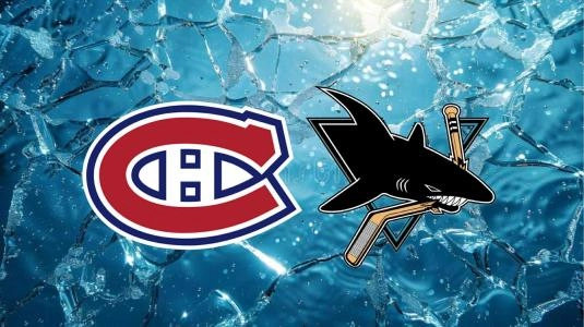Photo of Montreal Canadiens Logo (left) and San Jose Sharks Logo (right)