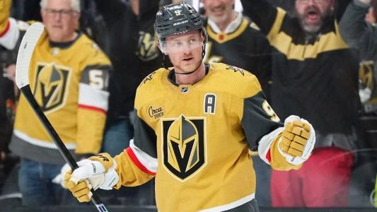 Jack Eichel celebrates a goal