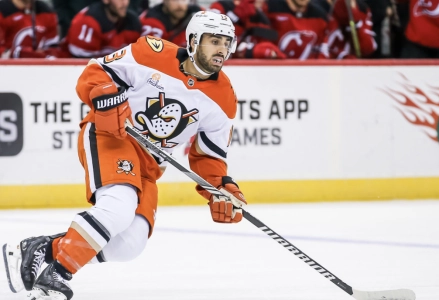 Ducks forward Robby Fabbri skates against the Devils