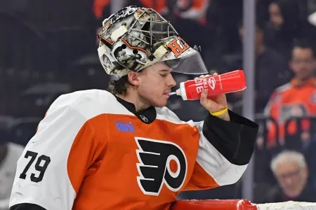 Carter Hart of the Philadelphia Flyers.