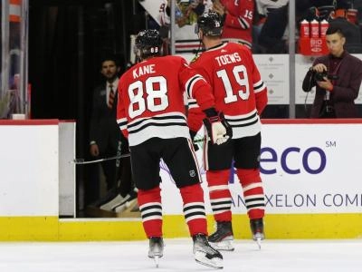 Patrick Kane and Jonathan Toews with the Chicago Blackhawks.
