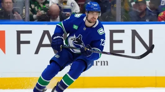 Vancouver Canucks forward Filip Chytil playing in a home game in the NHL.