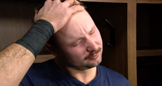 Cal Raleigh and Julio Rodriguez seen losing it after loss to the Blue Jays #bluejays #mlb