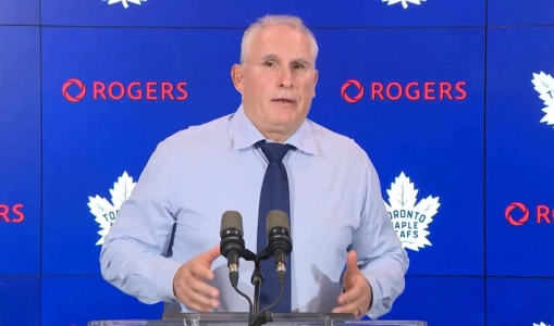 Toronto Maple Leafs head coach Craig Berube speaks to reporters after defeating the Pittsburgh Penguins on Monday evening.