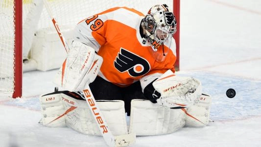 Carter Hart, formerly with the Flyers