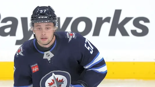 Winnipeg Jets defenseman Elias Salomonsson.