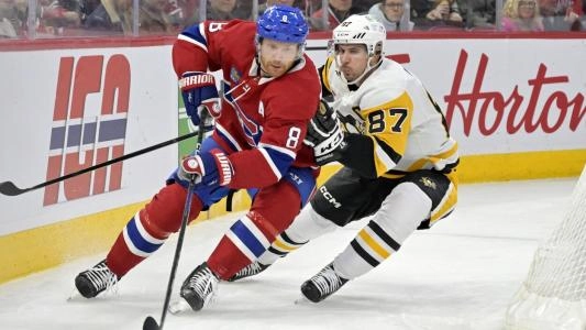 Pittsburgh Penguins' Sidney Crosby plays vs. the Montreal Canadiens