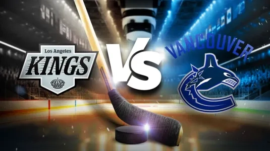 Los Angeles Kings logo (left) and Vancouver Canucks logo (right)