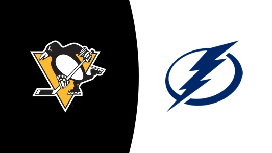 Pittsburgh Penguins logo (left) and Tampa Bay Lightning logo (right)