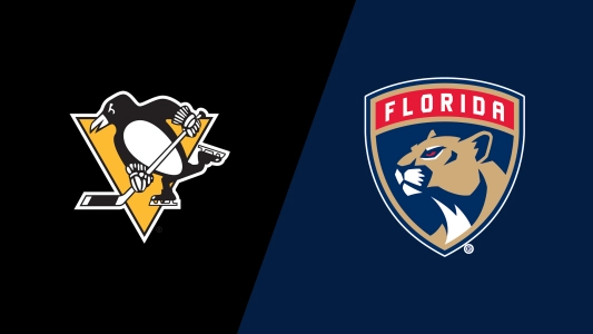 Pittsburgh Penguins logo (left) and Florida Panthers logo (right)