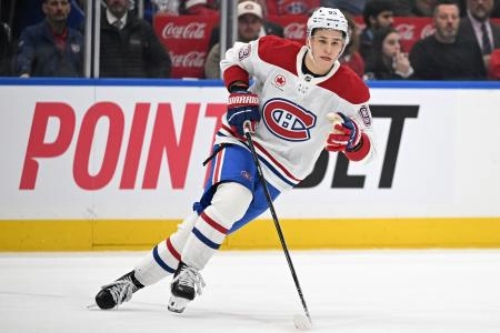6 d&eacute;cembre 2025 ; Toronto, Ontario, CAN ; L'attaquant des Canadiens de Montr&eacute;al Ivan Demidov (93) poursuit le jeu contre les Maple Leafs de Toronto au cours de la deuxi&egrave;me p&eacute;riode au Scotiabank Arena.