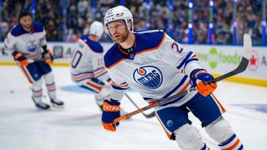 Edmonton Oilers' Brett Kulak skates during warmups