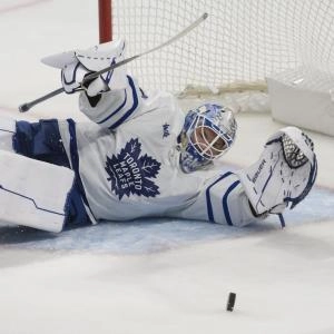 Sep 21st, 2025; Ottawa, Ontario, CAN; Toronto Maple Leafs goalie Artur Akhtyamov (70) follows the puck in the third period against the Ottawa Senators at the Canadian Tire Centre.