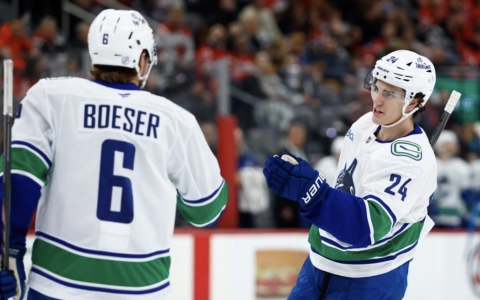 New Canucks defenseman Zeev Buium With Brock Boeser