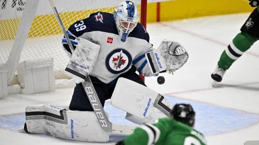 Jets goaltending makes a save