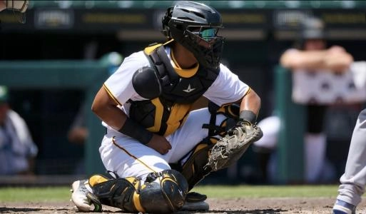 Geovanny Planchart catching in a minor league game