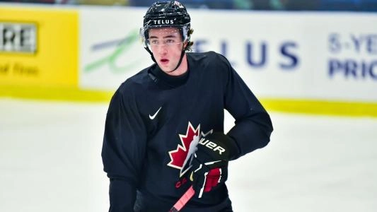 Team Canada's Harrison Brunicke seen on the ice