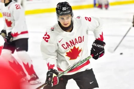 Porter Martone, captain of Team Canada.