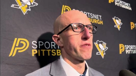 Pittsburgh Penguins coach Dan Muse speaks to reporters