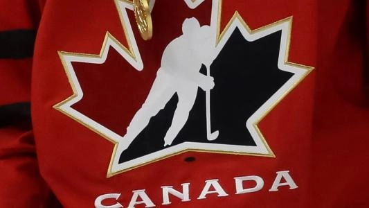 Team Canada hockey Olympic jersey shown