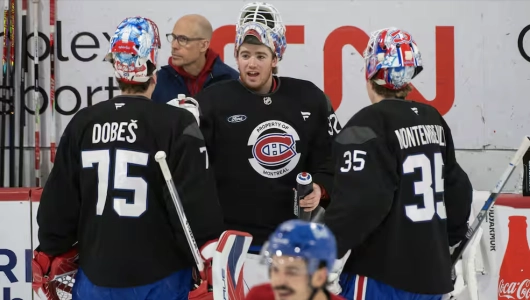 Jakub Dobes, Jacob Fowler et Samuel Montembeault