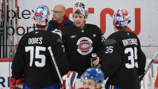 Jakub Dobes, Jacob Fowler et Samuel Montembeault