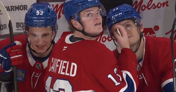 Ivan Demidov, Cole Caufield et Jake Evans