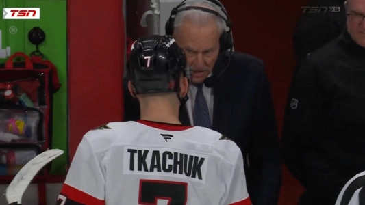 Brady Tkachuk has words for Mickey Redmond