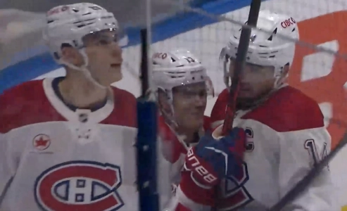 Juraj Slafkovsky, Cole Caufield et Nick Suzuki