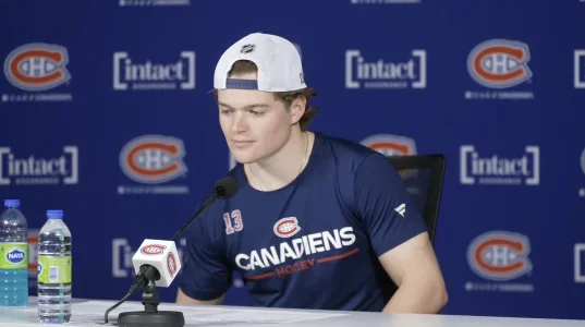 Cole Caufield honors Johnny Gaudreau after 50th goal in emotional moment