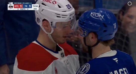 Voici ce que Juraj Slafkovsky a crié à Brandon Hagel avant de jeter les gants