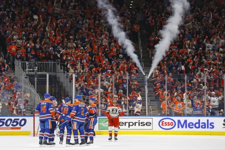 Game stopped after Oilers fans throw animal carcass onto the ice