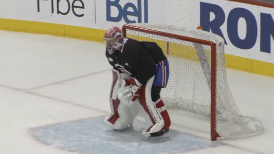 Carey Price, à lentraînement avec le Canadien de Montréal.