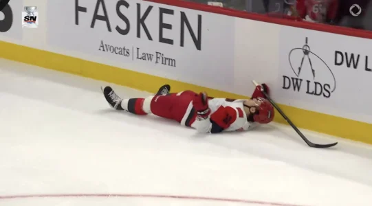 Tyler Kleven delivers one of the biggest hits of the season on Alexander Nikishin