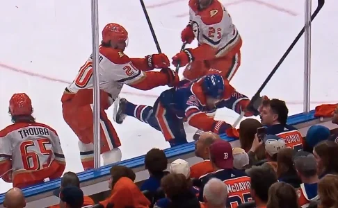 Draisaitl takes hit from behind,