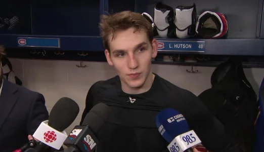 Lane Hutson lance un message &agrave; ses co&eacute;quipiers et fait une triste d&eacute;claration avant le 2e match