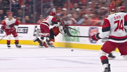 Taylor Hall hit on Sanheim