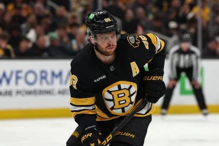 May 1, 2026; Boston, Massachusetts, USA; Boston Bruins right wing David Pastrnak (88) during the first period of game six of the first round of the 2026 Stanley Cup Playoffs against the Buffalo Sabres at TD Garden.