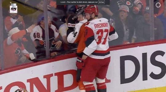 A dangerous-looking exchange between Martone and Svechnikov is going viral