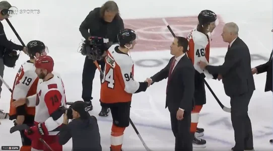 Rod BrindAmour caught making surprising gesture to Porter Martone